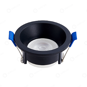 SPOT RECUADO REDONDO - PRETO - BRANCO NEUTRO 6W