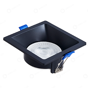 SPOT RECUADO QUADRADO - PRETO - BRANCO FRIO 6W