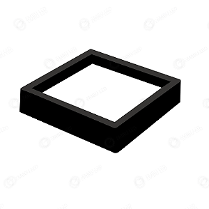 PAINEL DE SOBREPOR LED RECUADO QUADRADO 24W - PRETO - BRANCO QUENTE