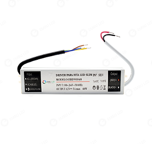 FONTE DRIVER SLIM PARA FITA LED - 12V - 60W - 5A - IP66