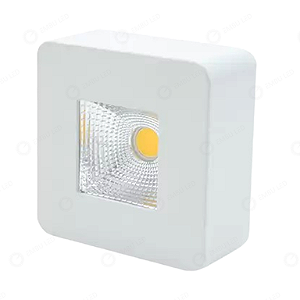 SPOT DE SOBREPOR QUADRADO - ALUMÍNIO BRANCO - 5W COB - BRANCO QUENTE