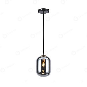 PENDENTE GLASS CHAMPAGNE FUMÊ E27 S/LAMPADA