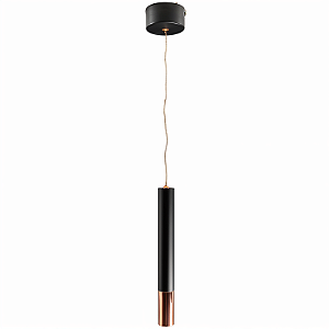 PENDENTE ARANHA TUBO 29CM PRETO + ROSÊ GOLD - 6W - BRANCO QUENTE