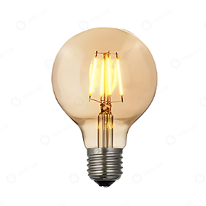 LÂMPADA LED FILAMENTO G80 E27 - 4W - ÂMBAR