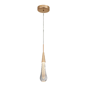PENDENTE CRISTAL GOTA DOURADO 5 X 20 - 6W - 3000K
