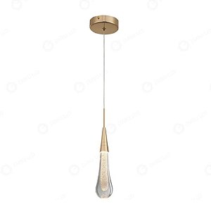 PENDENTE CRISTAL GOTA DOURADO 5 X 30 - 6W - 3000K
