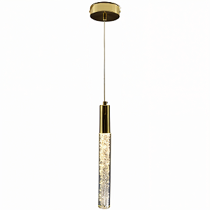 PENDENTE CRISTAL BASE REDONDA DOURADO - 6W - 3000K