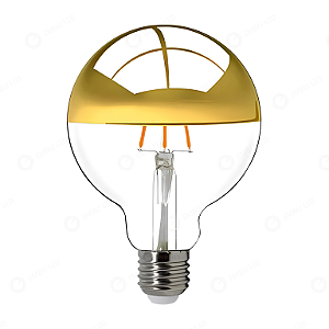 LÂMPADA LED FILAMENTO DEFLETORA G125 - DOURADA E27 - 4W - ÂMBAR