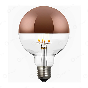 LÂMPADA LED FILAMENTO DEFLETORA G95 - ROSÊ E27 - 4W - ÂMBAR
