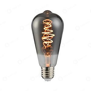 LÂMPADA LED FILAMENTO FUMÊ ST64 E27 - 4W - ÂMBAR