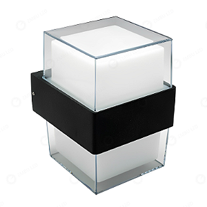 ARANDELA VELA QUADRADA 10W 3000K PRETO IP20