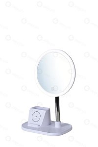 LUMINÁRIA DE MESA COM ESPELHO 3 CORES ( SENSOR DE LIGACAO TOUCH, CARREGAMENTO DE CELULAR S/FIO )
