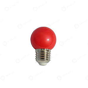 LÂMPADA BOLINHA 1W VERMELHA E27 IP20 110V - 10 UNIDADES