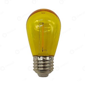LÂMPADA BOLINHA S14 1W AMARELA E27 IP65 220V - 10 UNIDADES