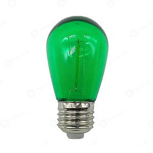 LÂMPADA BOLINHA S14 1W VERDE E27 IP65 220V - 10 UNIDADES