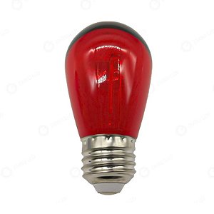 LÂMPADA BOLINHA S14 1W VERMELHA E27 IP65 220V - 10 UNIDADES