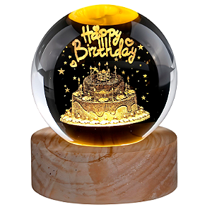 LUMINÁRIA 3D BOLA CRISTAL BOLO 2W 3000K