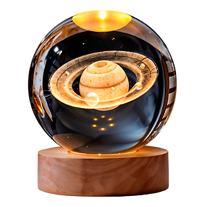 LUMINÁRIA 3D BOLA CRISTAL UNIVERSO 2W 3000K