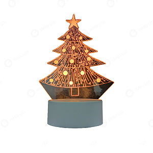 LUMINÁRIA ABAJUR 3D ARVORE DE NATAL 3K/4K/6,5K