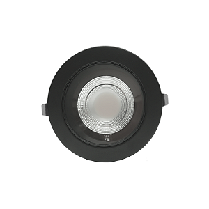 DOWNLIGHT COB EMBUTIR ANTIOFUSCANTE PRETO 22W ALUMINIO - BRANCO FRIO