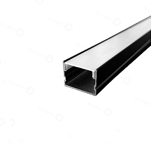PERFIL ALUMINIO 3METROS PRETO SOBREPOR GND 20x15