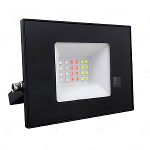 REFLETOR ECO SMD SLIM PRETO 30W RGB IP66