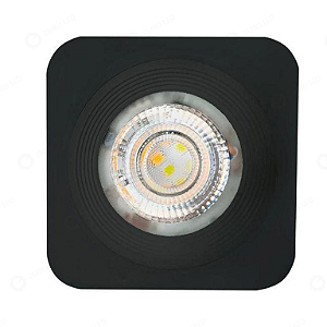 SPOT DE SOBREPOR QUADRADO - PRETO - 5W - BRANCO NEUTRO