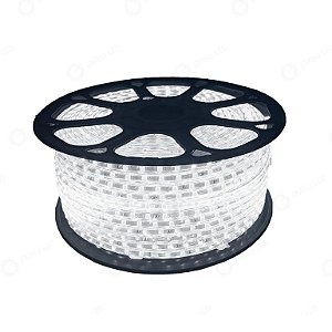 MANGUEIRA CHATA 5050 60LEDS/M 6MM IP65 220V BRANCO FRIO