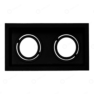 SPOT RECUADO MR16 DUPLO PRETO + SOQUETE GU10