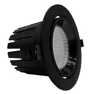 SPOT ASTER 20W PRETO DIRECIONAVEL ALUMINIO - BRANCO QUENTE