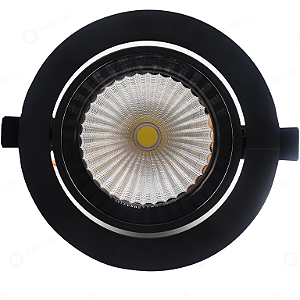 SPOT ASTER 36W PRETO DIRECIONAVEL ALUMINIO - BRANCO QUENTE
