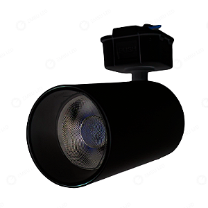MINI SPOT LED PARA TRILHO PRETO - 5W - BRANCO QUENTE