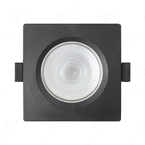 SPOT MR16 QUADRADO BRANCO QUENTE 7W - PRETO