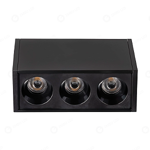SPOT LED SOBREPOR TRIAD BRANCO 3X2W PRETO - BRANCO NEUTRO