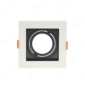 SPOT RECUADO MR16 QUADRADO PRETO E BRANCO + SOQUETE GU10