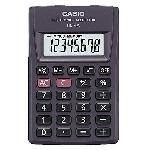 Calculadora Casio Básica Ultraportátil 8 Dígitos HL-4A Preta