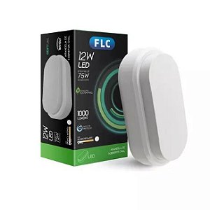 Tartaruga Arandela Led Flc Oval 12 Watts Amarela 2700k