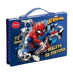 Maleta de Pintura Spider-Man 72 Peças - Molin - Papelaria Fofa