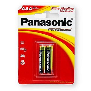 Pilhas Alcalinas Palito AAA2 Dura Muito Mais Panasonic - pct 2 Unidades
