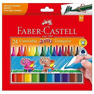 CANETINHA HIDROGRÁFICA JUMBO TRIANGULAR 24 COR FABER CASTELL