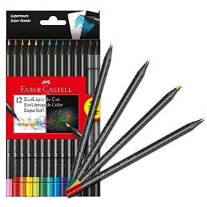 Lápis De Cor Faber-Castell 12 Cores Supersoft