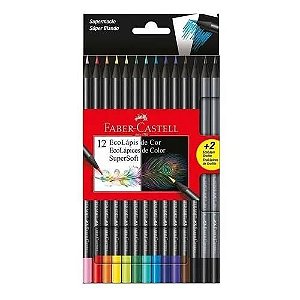 Lápis de cor 12 cores supersoft faber-castell