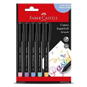 CANETA SUPERSOFT 1.0 C/5 CORES PASTEL - FABER CASTELL
