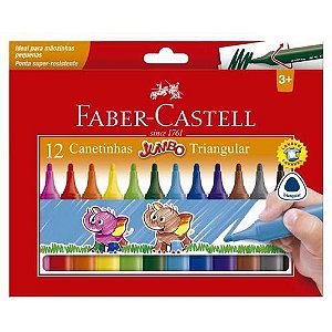 CANETA HIDROGRÁFICA JUMBO TRIANGULAR 12 CORES FABER-CASTELL