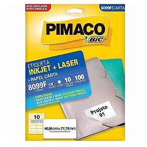 Etiqueta Pimaco Carta Laser 8099F 46,56X77,79MM