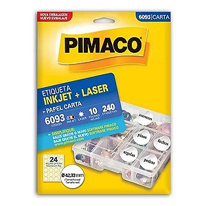 Etiqueta ink-jet/laser Carta 42,33 6093 Pimaco