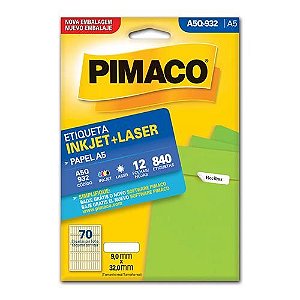 Etiqueta Pimaco A5 Laser A5Q-932 N70 12Fls 9,0X32,0mm