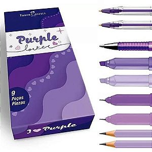 Kit Escolar 9 Peças Purple Lover Faber Castell