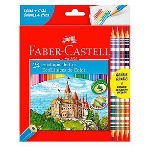 Lápis de cor 20 cores + 4 lápis bicolor Faber-Castell