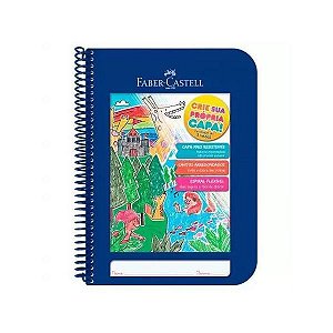 Caderno Criativo capa plástica 1x1 96 folhas Azul Faber Castell